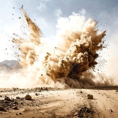 Explosive sand dust cloud