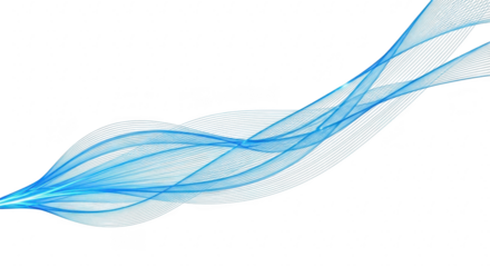 Abstract blue wave isolated on transparent background design