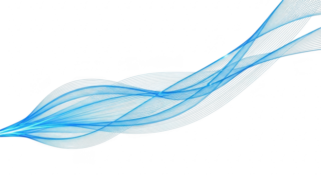 Abstract blue wave isolated on transparent background design