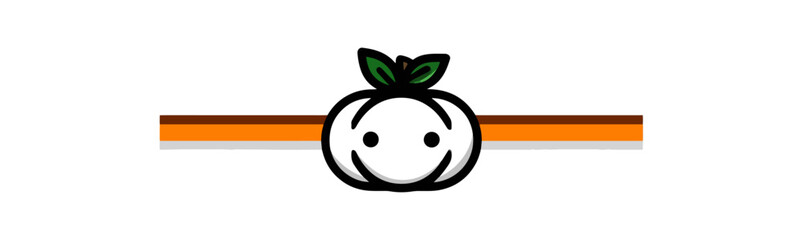 Simple white face with apple graphic