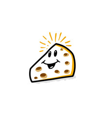 Smiling cheese slice illustration