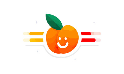 Smiling peach graphic design