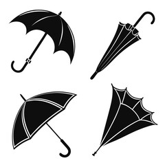 Collection of Four Black Umbrella Silhouettes parasol © RABBI