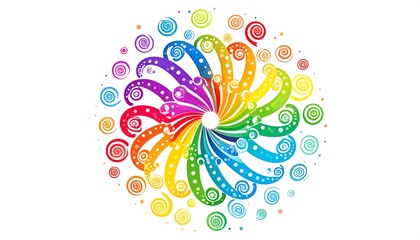 Colorful Circular Design with Rainbow Colors.