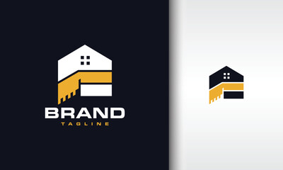 Modern Scoop Excavator Real Estate Logo