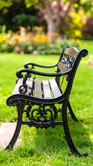 Park bench in garden