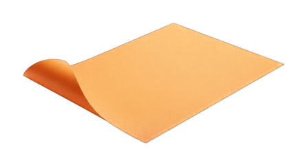 Orange Paper Sheet Unfolding on Black Background Keywords: paper, sheet, orange, unfolding isolated on a transparent background