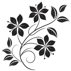 Decorative Floral Swirls and Leaves flower bloom