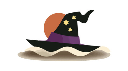 Witch hat on waves design