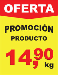 Fototapeta premium Cartel con oferta supermercado promociones