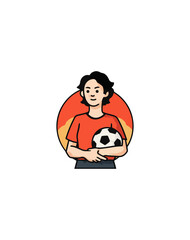 Woman holding soccer ball