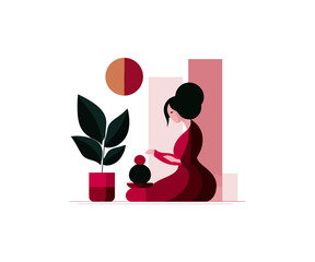 Woman preparing beverage in interior setting