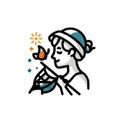 Woman profile abstract design