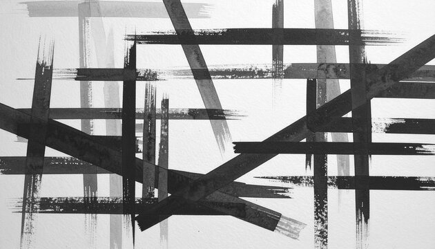 Cross-layered black brush strokes forming an abstract woven texture, ideal for adding depth, artistic flair, and texture to designs, backgrounds, overlays, and creative projects