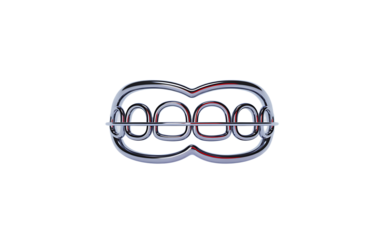 Orthodontic braces on transparent background