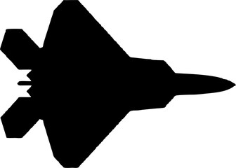 Silhouette of a Modern Fighter Jet Aircraft in Flight