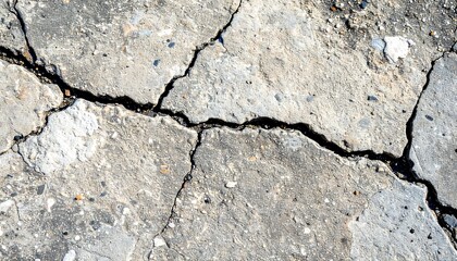 Obraz premium Cracked Concrete Pavement Surface.