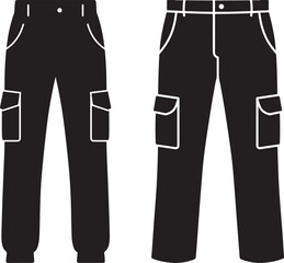 Two cargo pants outlines silhouette