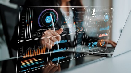 Smart home dashboard manages IoT system. Smart home dashboard controls temperature, dashboard tracks energy, smart home handles devices, and smart home dashboard monitors data. Marrow