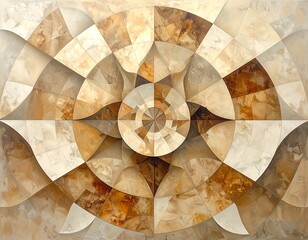 Abstract swirling beige and brown geometric pattern