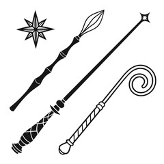 Magical Wands and Starburst Illustration magic wand