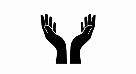 Fototapeta premium Two hands opening, want to lift something. vector illustration stock 