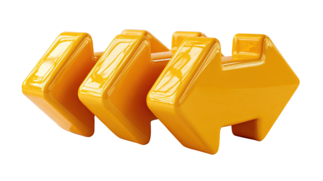 yellow arrow on png background