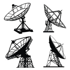 Satellite Dish Silhouettes Collection illustration