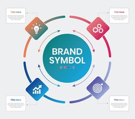 Circular infographic template with four steps and business icons