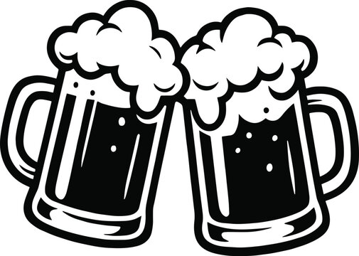 Cheer Beer Scalable SVG Vector Graphic with Editable Paths and Layers for Web, UI Design, Digital Art, and Print Applications