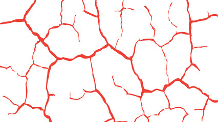 Dry Terrain with Cracked Concrete White Wall Texture, Vintage Old Wall Background with Black and White Scribble Effect, Ground Fractures and Breaks on Land Surface, Grunge Abstract Crack Pattern Vecto