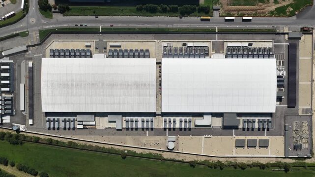 Close up details of data center, computing center, high consumption electricity. Cooling and emergency power.