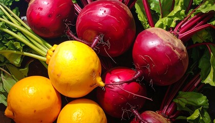 Fresh beets and lemons