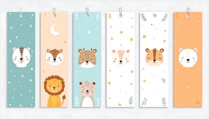 Cute Animal Bookmarks for Kids.