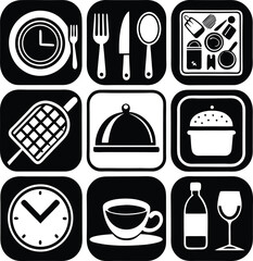 Culinary icons collection food service restaurant kitchen restaurant icons symbols graphics and design elements for menus and branding