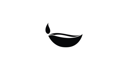 Simple black and white illustration of a traditional oil lamp design