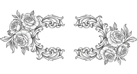 Ornate floral design border
