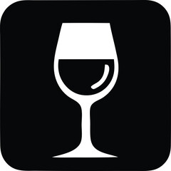 Elegant white wine glass icon isolated symbol for beverage and celebration occasions simple graphic representation