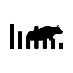Abstract financial market analysis with a bear shaped line chart indicator