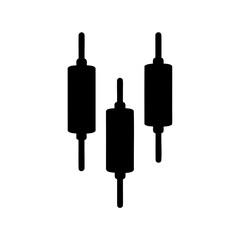 Three candle chart candlesticks showing a bearish trading pattern formation illustration
