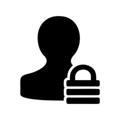 User account security and protection icon with padlock element design