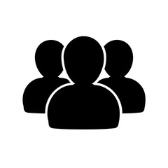 Simple and Clean Illustration of Three Abstract Black Figures in a Group