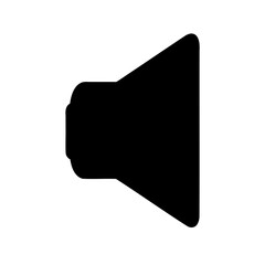 Black silhouette of a megaphone, vector illustration on a white background