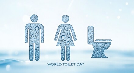 Raising Awareness for World Toilet Day with a Creative Water Droplet Design Promoting Sanitation and Hygiene Globally, Urging Cleanliness and Sustainability