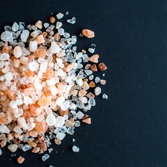Pile of colorful coarse sea salt