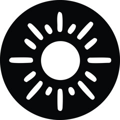 Abstract circular sunburst symbol graphic design element clean geometric icon symbolizing energy warmth light radiant glow