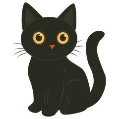  Black kitten little cute cartoon character.