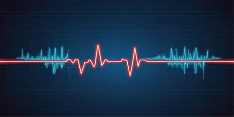 Heart monitor displaying a green electrocardiogram line showing a healthy heartbeat pulse