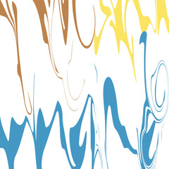 Abstract marble pattern with blue yellow and brown swirls on