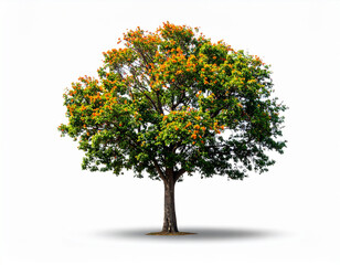 single tree with clipping path